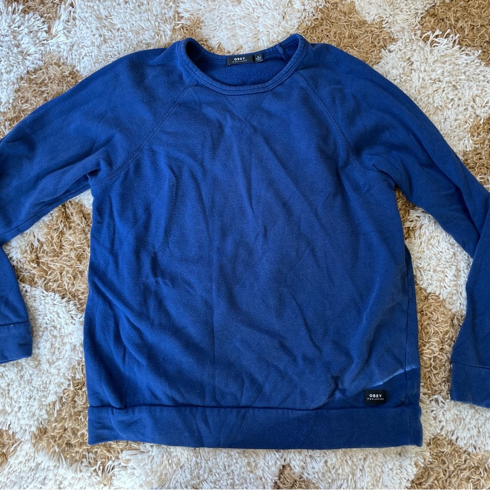 Obey Women's Deep Blue Crewneck Sweater